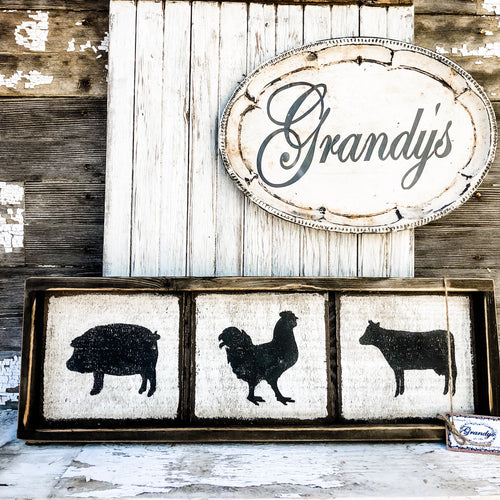 Grandy's COW PIG CHICKEN Sign