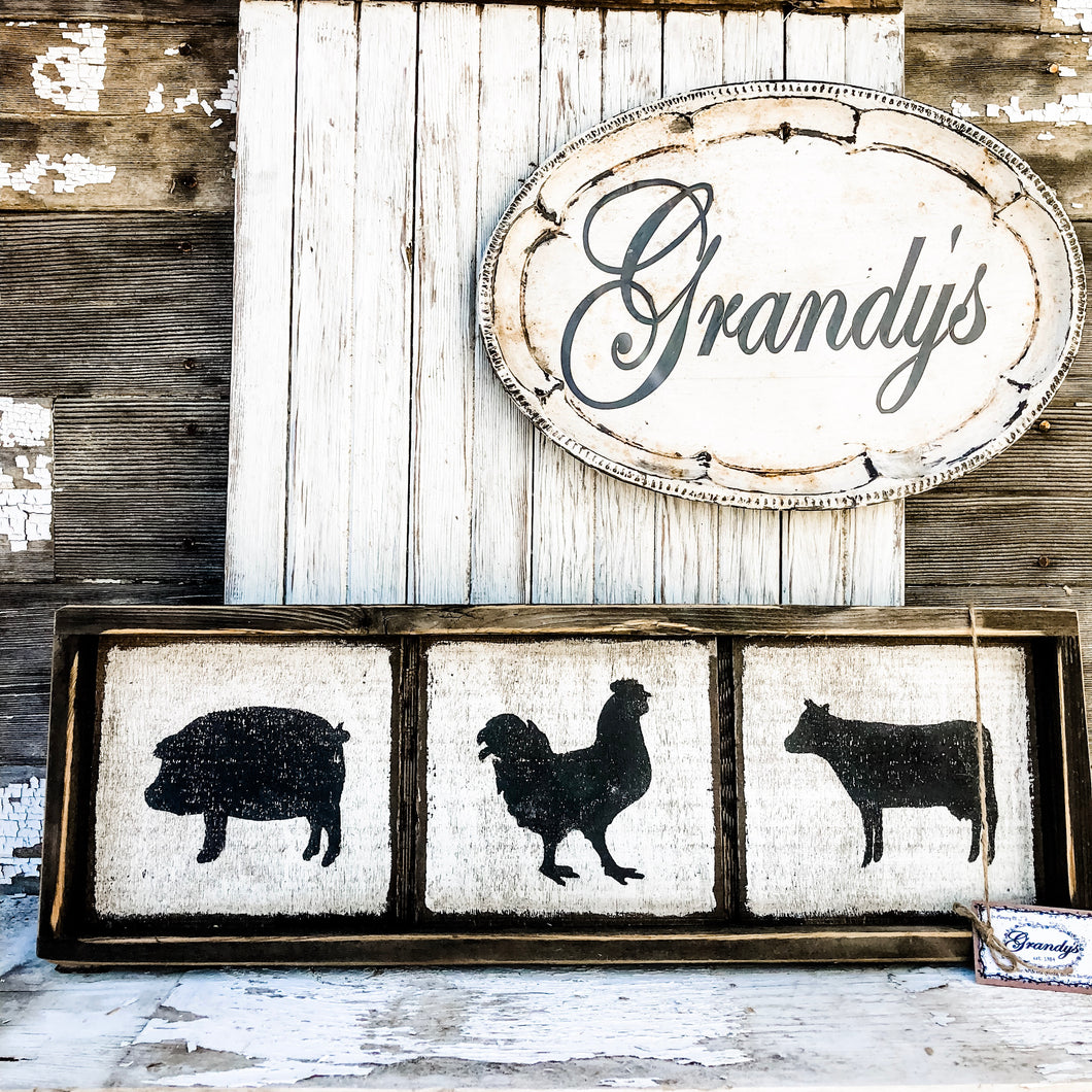 Grandy's COW PIG CHICKEN Sign